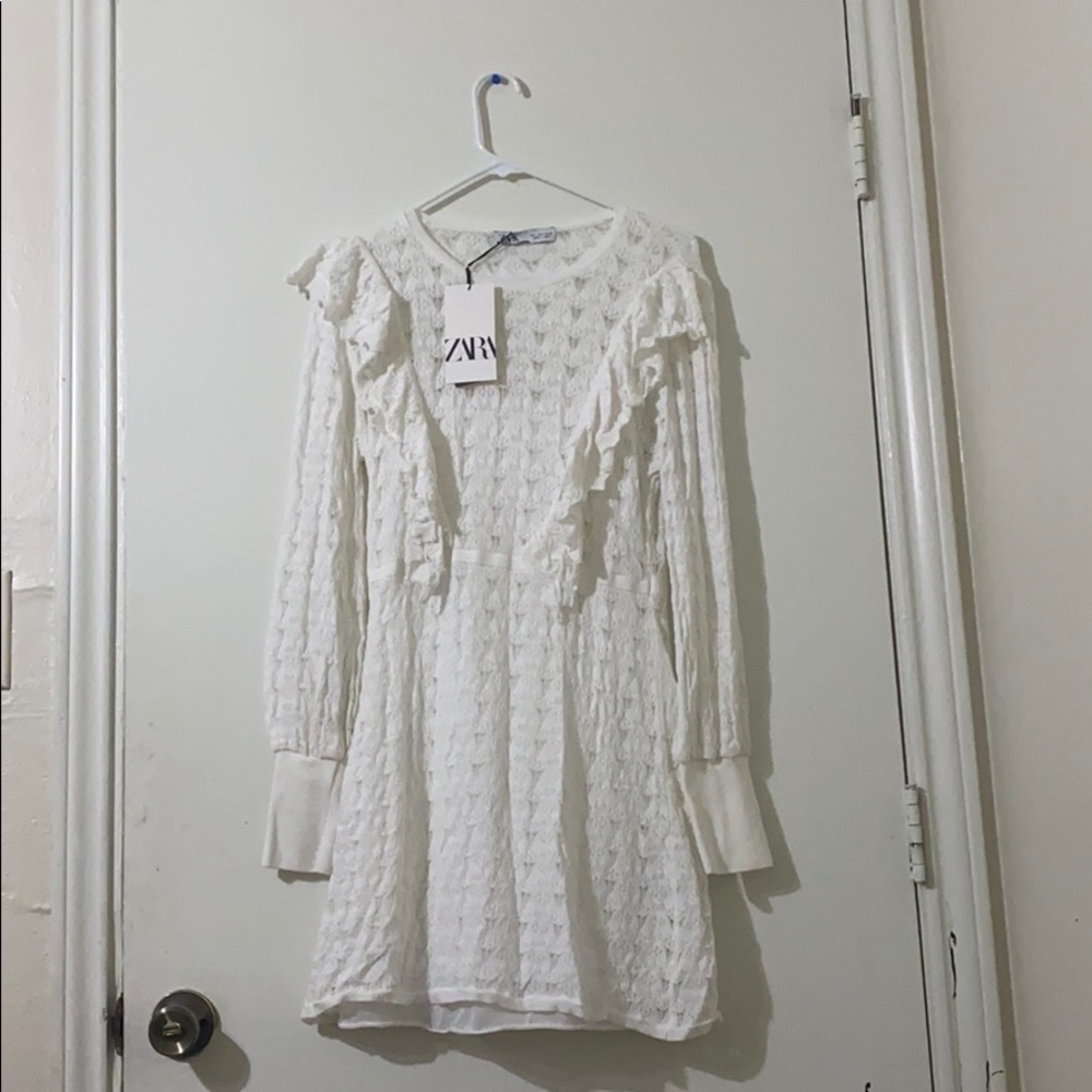 White Lace Top Dress ZARA